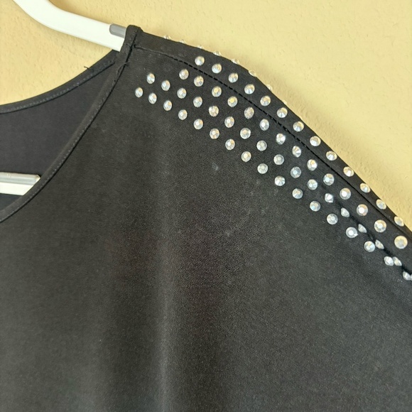 Nygard Collections Black Pullover with Rhinestones Accents and Side Ruching - Picture 10 of 10